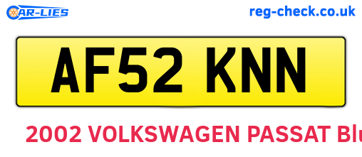 AF52KNN are the vehicle registration plates.