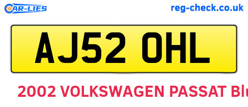 AJ52OHL are the vehicle registration plates.