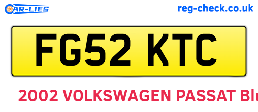 FG52KTC are the vehicle registration plates.