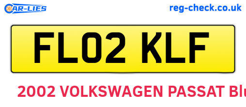 FL02KLF are the vehicle registration plates.