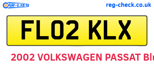 FL02KLX are the vehicle registration plates.