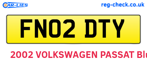 FN02DTY are the vehicle registration plates.