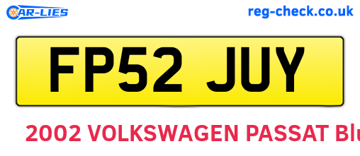 FP52JUY are the vehicle registration plates.