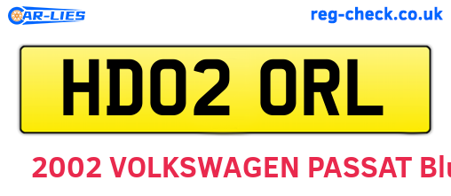 HD02ORL are the vehicle registration plates.