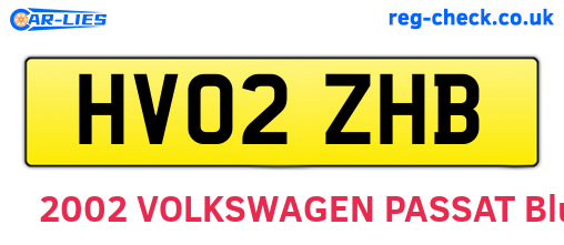 HV02ZHB are the vehicle registration plates.