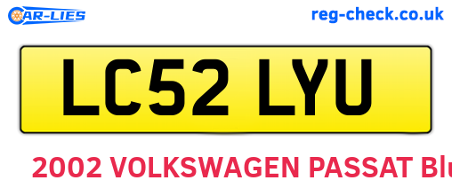 LC52LYU are the vehicle registration plates.