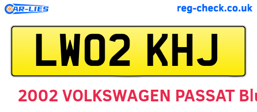 LW02KHJ are the vehicle registration plates.