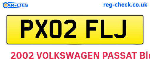 PX02FLJ are the vehicle registration plates.