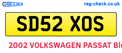 SD52XOS are the vehicle registration plates.