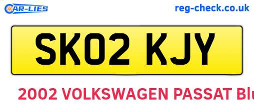 SK02KJY are the vehicle registration plates.