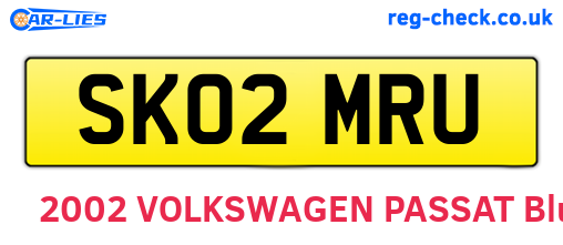 SK02MRU are the vehicle registration plates.
