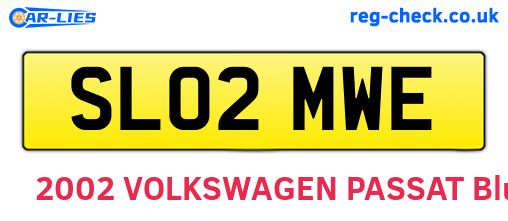 SL02MWE are the vehicle registration plates.