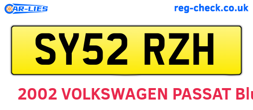 SY52RZH are the vehicle registration plates.