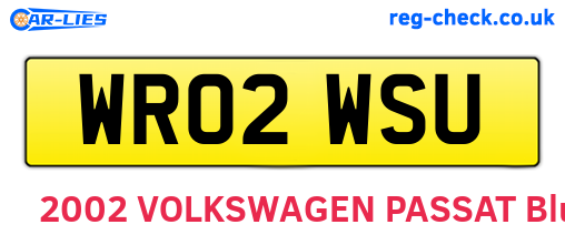 WR02WSU are the vehicle registration plates.