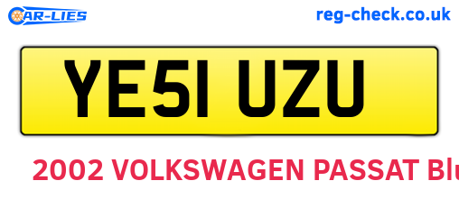 YE51UZU are the vehicle registration plates.