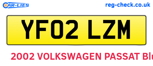 YF02LZM are the vehicle registration plates.