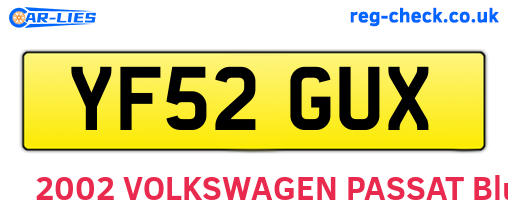 YF52GUX are the vehicle registration plates.