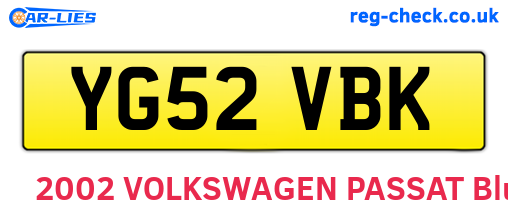 YG52VBK are the vehicle registration plates.