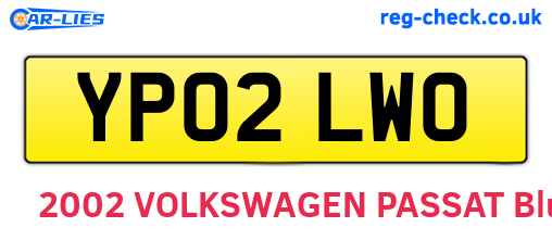 YP02LWO are the vehicle registration plates.