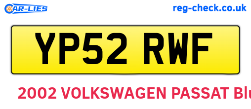YP52RWF are the vehicle registration plates.
