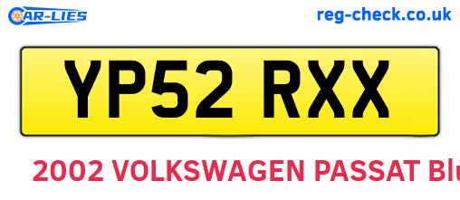 YP52RXX are the vehicle registration plates.