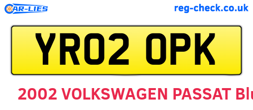 YR02OPK are the vehicle registration plates.