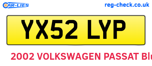 YX52LYP are the vehicle registration plates.