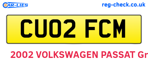 CU02FCM are the vehicle registration plates.