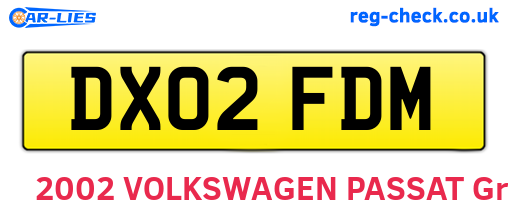 DX02FDM are the vehicle registration plates.