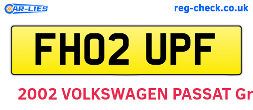 FH02UPF are the vehicle registration plates.