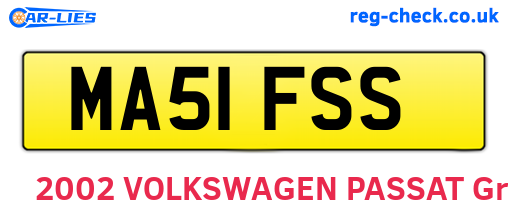 MA51FSS are the vehicle registration plates.