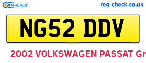 NG52DDV are the vehicle registration plates.