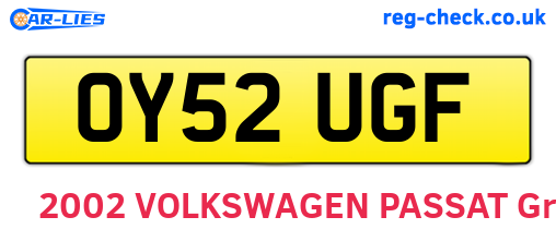 OY52UGF are the vehicle registration plates.