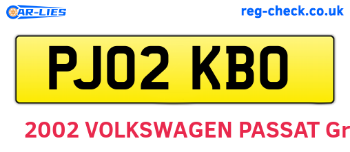 PJ02KBO are the vehicle registration plates.