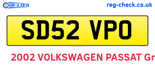 SD52VPO are the vehicle registration plates.