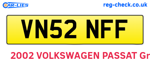 VN52NFF are the vehicle registration plates.