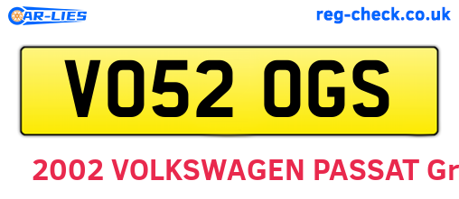 VO52OGS are the vehicle registration plates.