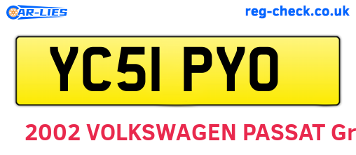 YC51PYO are the vehicle registration plates.