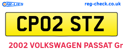 CP02STZ are the vehicle registration plates.