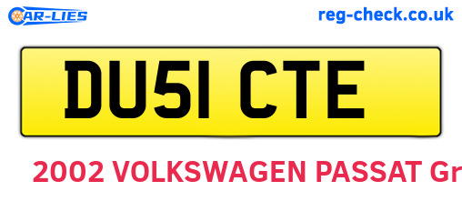 DU51CTE are the vehicle registration plates.