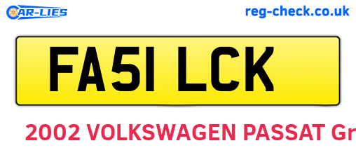 FA51LCK are the vehicle registration plates.