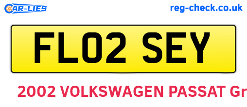 FL02SEY are the vehicle registration plates.