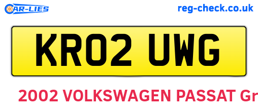 KR02UWG are the vehicle registration plates.