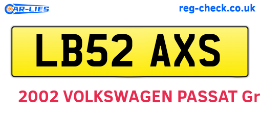 LB52AXS are the vehicle registration plates.