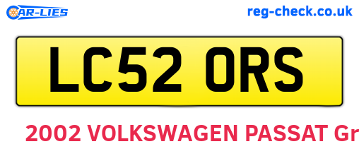 LC52ORS are the vehicle registration plates.