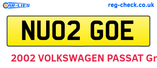 NU02GOE are the vehicle registration plates.