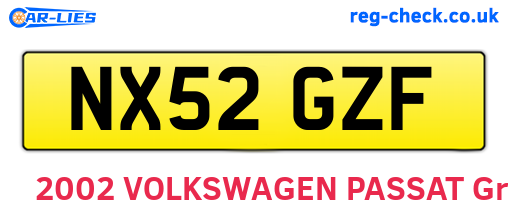 NX52GZF are the vehicle registration plates.