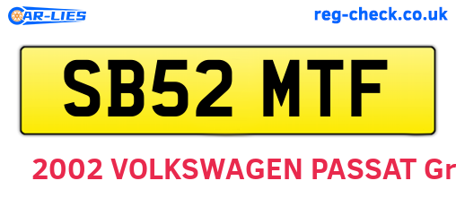 SB52MTF are the vehicle registration plates.