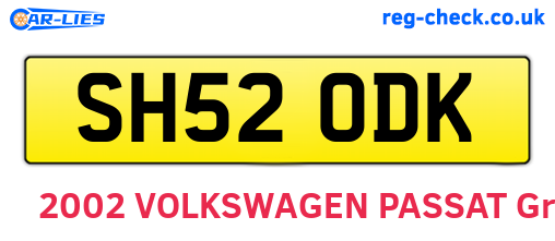 SH52ODK are the vehicle registration plates.