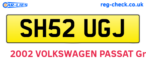SH52UGJ are the vehicle registration plates.